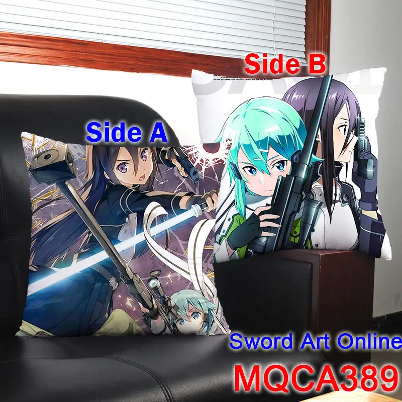 45X45 см аниме меч искусство онлайн наволочка SAO Yuuki Асуна Кирито Dakimakura Чехол 3D двусторонний принт Наволочка декоративная - Цвет: 9