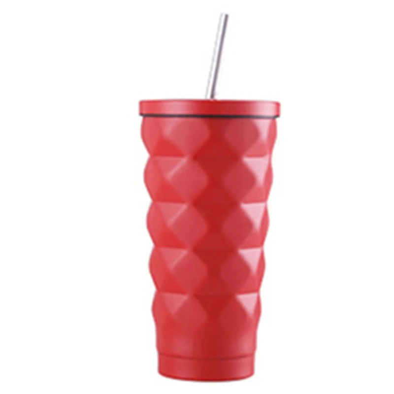 Stainless Steel Insulated Cup Vacuum Flasks 600Ml Insulated Car Coffee Mug Travel Drink Bottle with Straw