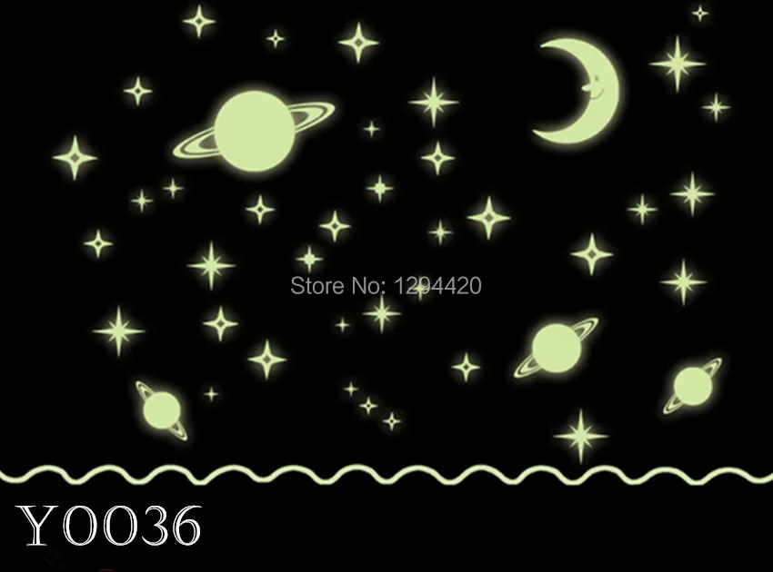 Description Picture 2 of itemLuminous Stars Moon Planets Wall Stickers, Glow in the Dark Starry Sky, for Home Kids Bedroom Living Room Bathroom Decoration