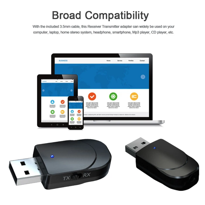 Bluetooth 5,0 передатчик приемник Мини AUX стерео адаптер для автомобиля Музыка ТВ LHB99