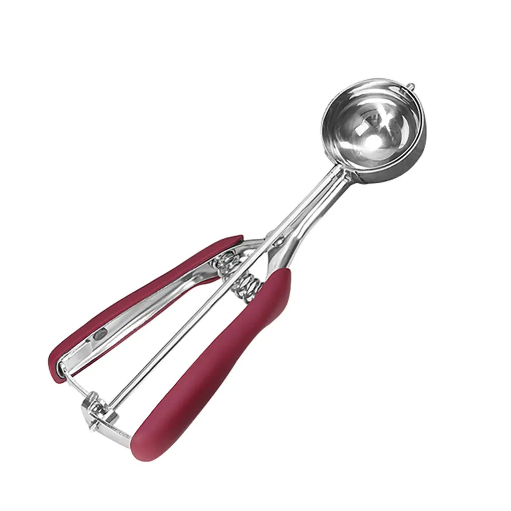 3/4/5cm Stainless Steel Ice Cream Scoop Stack Spoon with Trigger Non-Slip  Handle Cookie Dough Scooper Fruit Baller Kitchen Tools