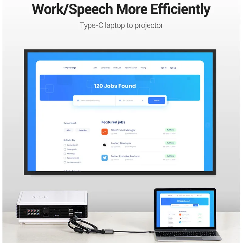 Vention USB C VGA адаптер Type c для 1080P 60 Гц Женский Для MacBook Pro ChromeBook Huawei Mate 10