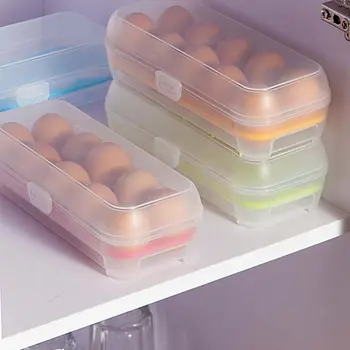 

10 Cells Egg Space-saving Orange Refrigerator Fresh Box Storage Container Case Home Eggs Holder Plastic Crisper