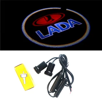 

2X For Lada Vesta Granta Niva Xray Kalina 2 Largus Priora Samara Signet 4x4 2110 Car Logo Door Welcome Light LED Projector Laser