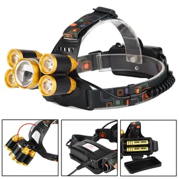 

80000LM T6 LED USB Charge Headlight Flashlight 4 Modes Super Bright Light Rechargeable Headlight USB Rechargeable Headlamp