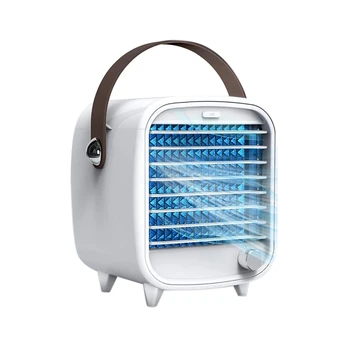 

Portable Air Conditioner Small USB Desktop Air Cooler Fan Built in Ice Box Strong Wind Features for Home Office Bedroom