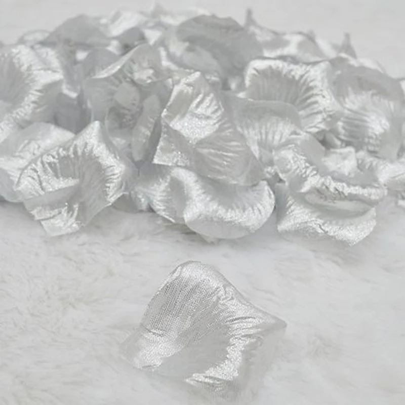 

1000 pcs/lot Gold/Sliver Rose Petals High Quality Formal Evening Party Decoration Polyester Artificial Rose Petals Flowers