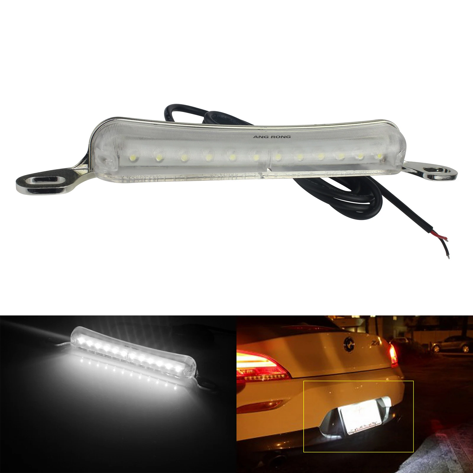 Xenon White 12-SMD Bolt-On License Plate LED Lamp/ Car SUV Backup Reverse Lights