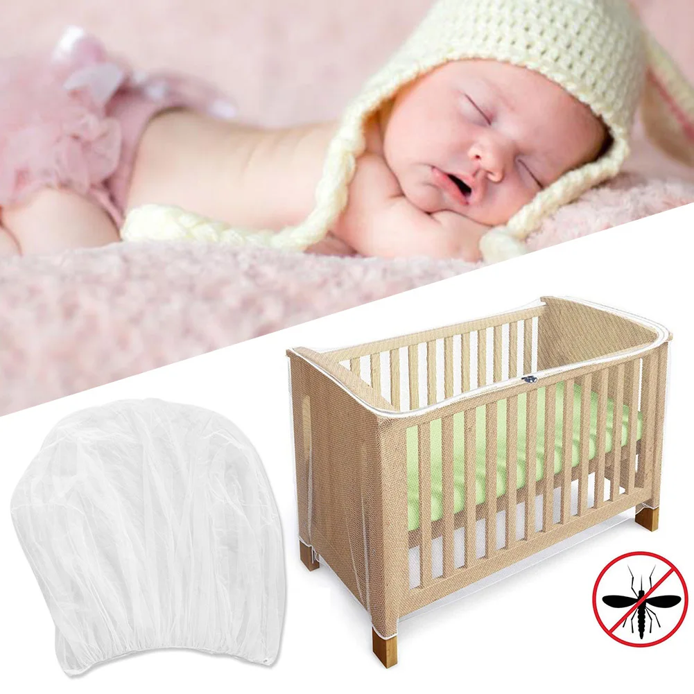 Mosquitera portátil plegable para cuna de bebé, accesorios de malla para cuna de bebé, banda elástica de poliéster para verano