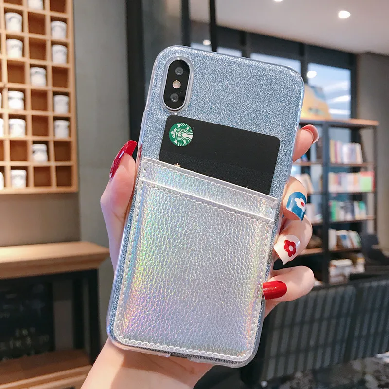 Чехол-Кошелек с блестками для Oneplus 7 PRO 6 6T 5 5T 3 - Цвет: Blue