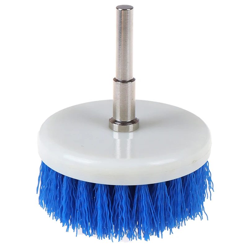 60mm Blue Drill Powered Scrub Drill Brush Head For Ceramic Shower Tub Carpet 1PC