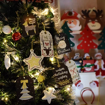

36pcs Christmas Tree Decorations Greeting Cards Santa Claus Wishing Card Message Card Gift Card Xmas Decoration - Random Pattern
