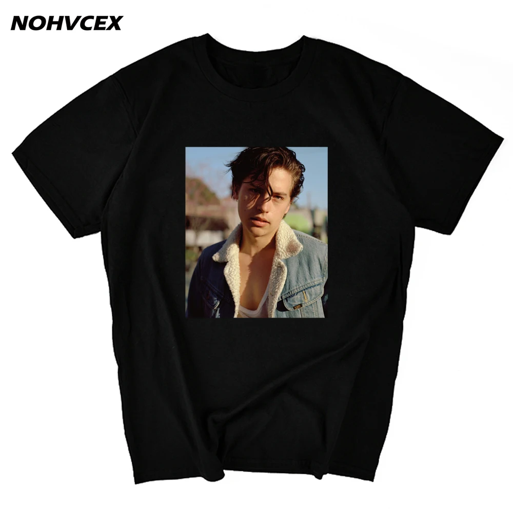 Мужская хлопковая футболка Cole Sprouse Классическая забавная Футболка с принтом и