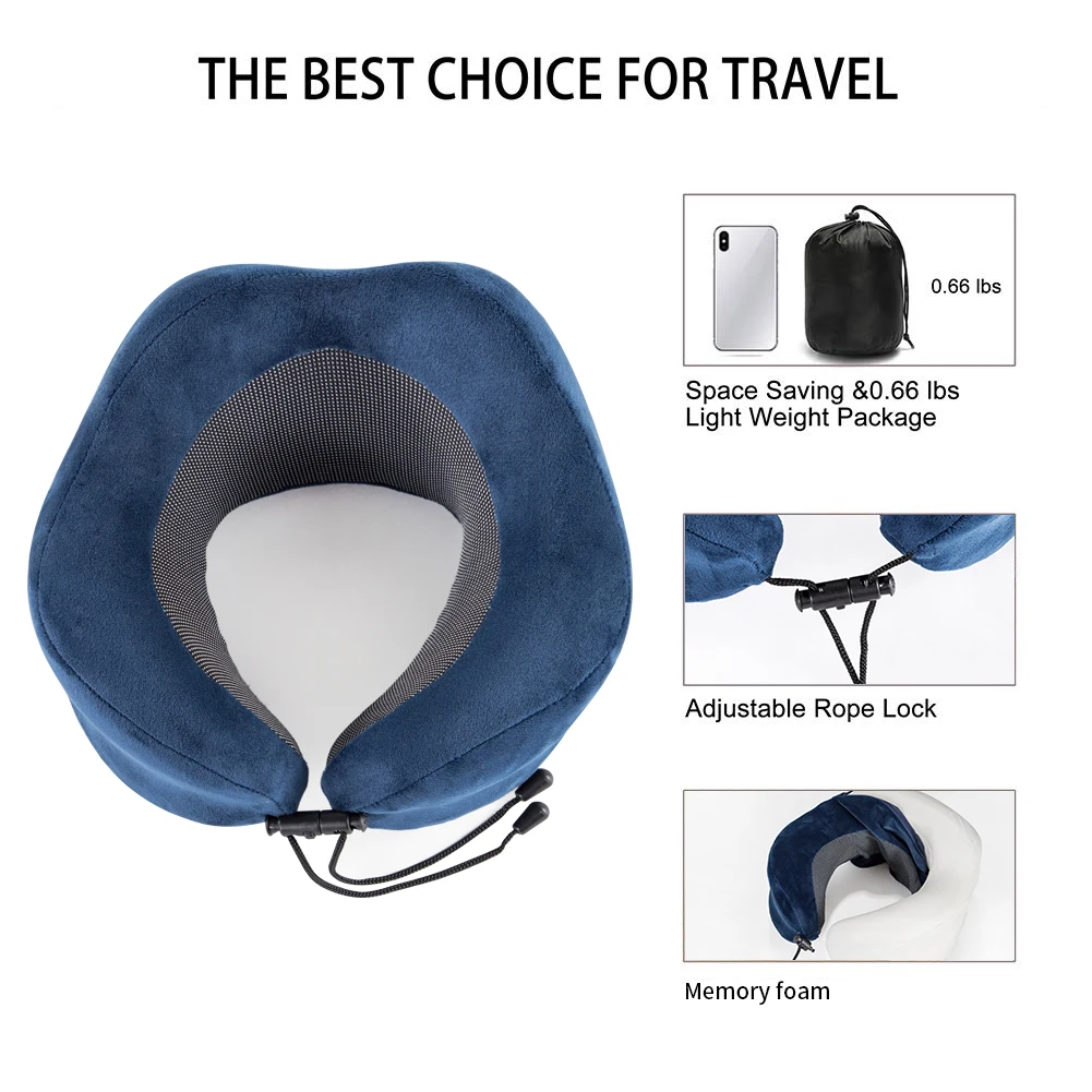 Новая Складная медленно отскоченная надувная подушка для шеи пены памяти u-образная подушка для путешествий аксессуары для путешествий подушки для сна самолет