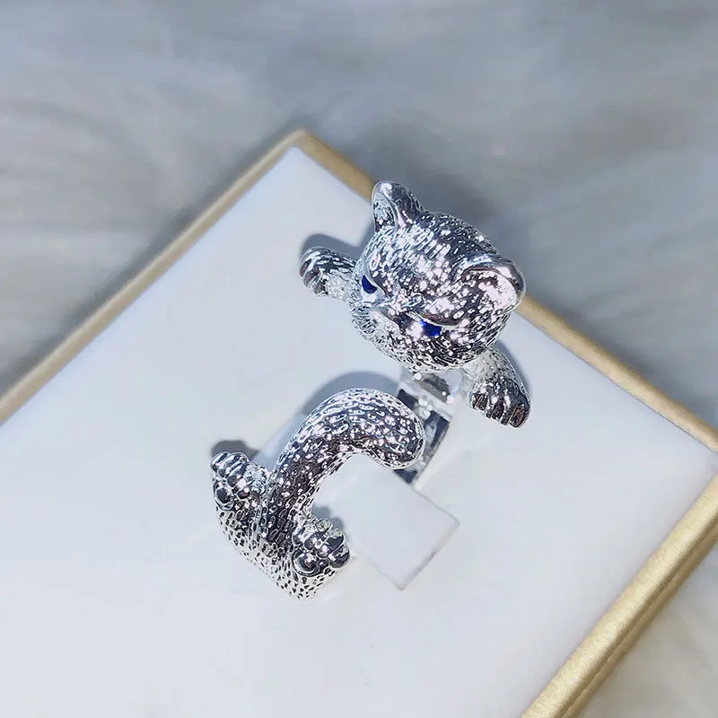Кошечка из стерлингового серебра кошечка кольцо кошачьи лапы уши открытое