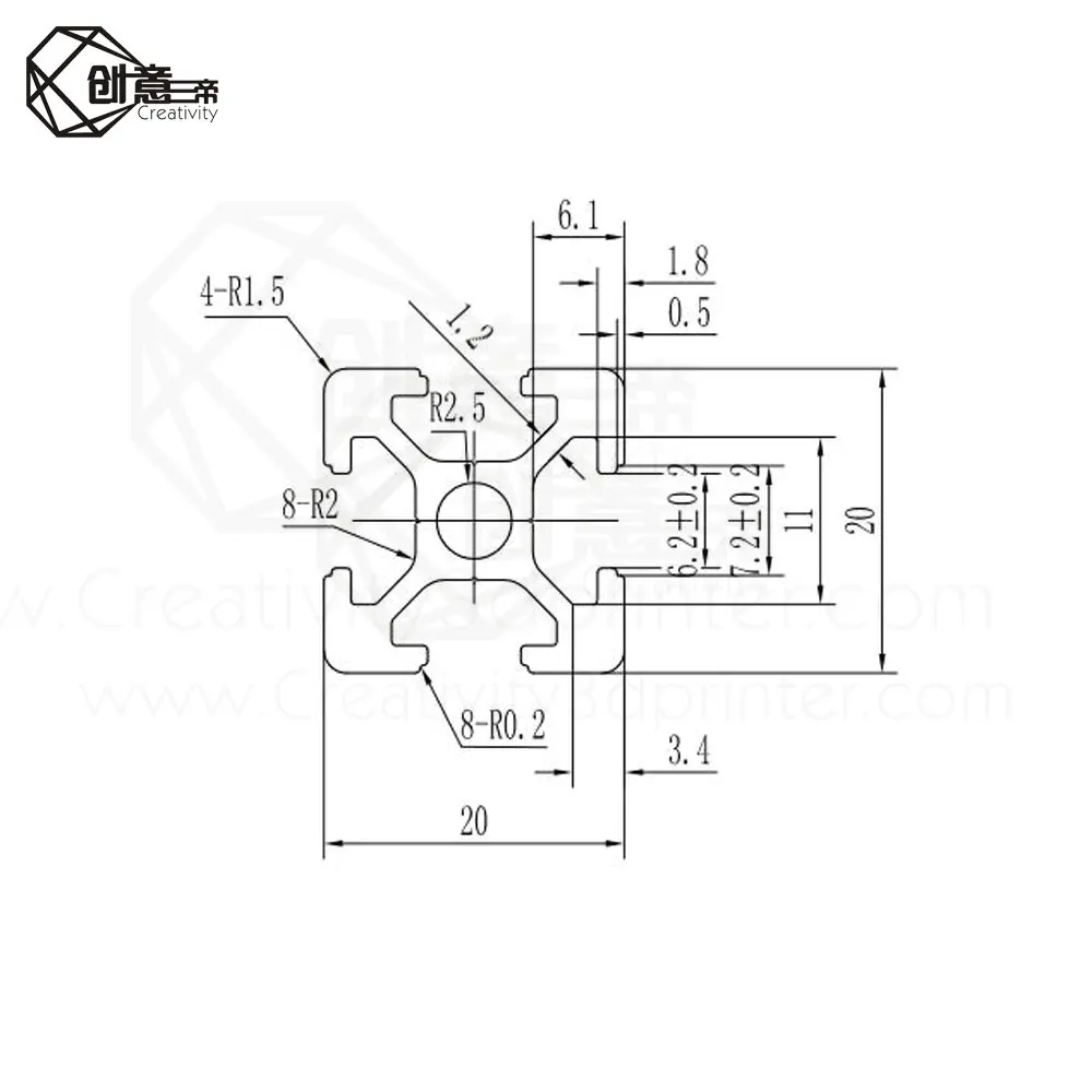 4 шт. 2020 алюминиевый профиль европейский стандарт анодированная линейная