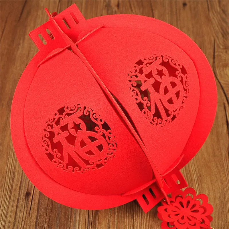 Lantern pendant Decorative Non-Woven Lamp Three-Dimensional Blessing Lanterns Chinese New Year decoration #4D30 (9)