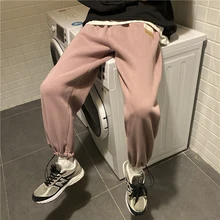 Новые японские зимние большие размеры простые бархатные трендовые свободные мужские рабочие повседневные брюки