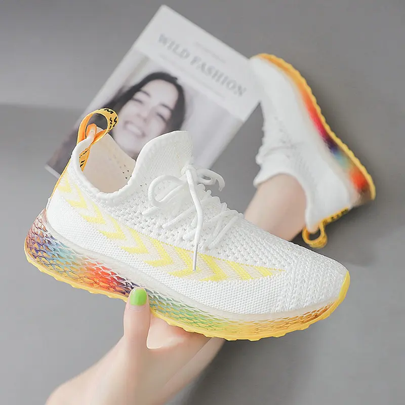 

Size 35-50 Nice Pop Summer Breathable Shoes Woman Flat Heels Women Leisure Sport Sneakers School Girls Running Tenis Flats
