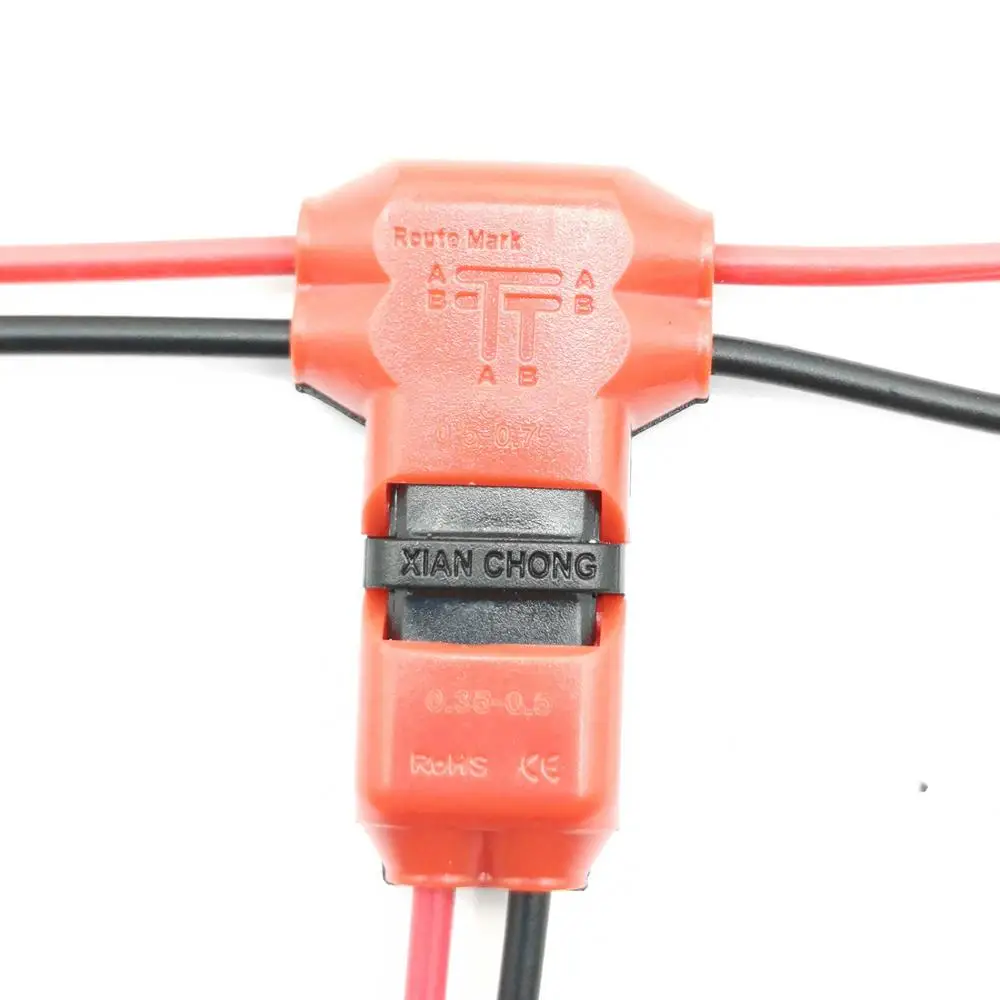 

5PCS 1/T type 1pin/2pin Scotch Lock Quick Splice Wire Connectors for Terminals Crimp Electrical Car Audio 24-18AWG Wire Set