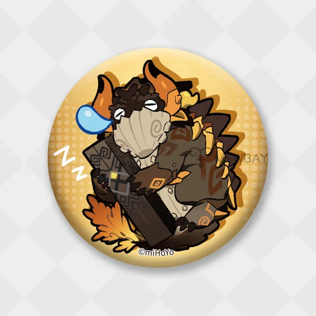 Genshin Impact Badge Chibi Brooch Kazuha Yoimiya Ayaka Xiao Zhongli Hutao Tartaglia Yanfei Ganyu Venti Albedo Pin Decor Gifts Azhdaha