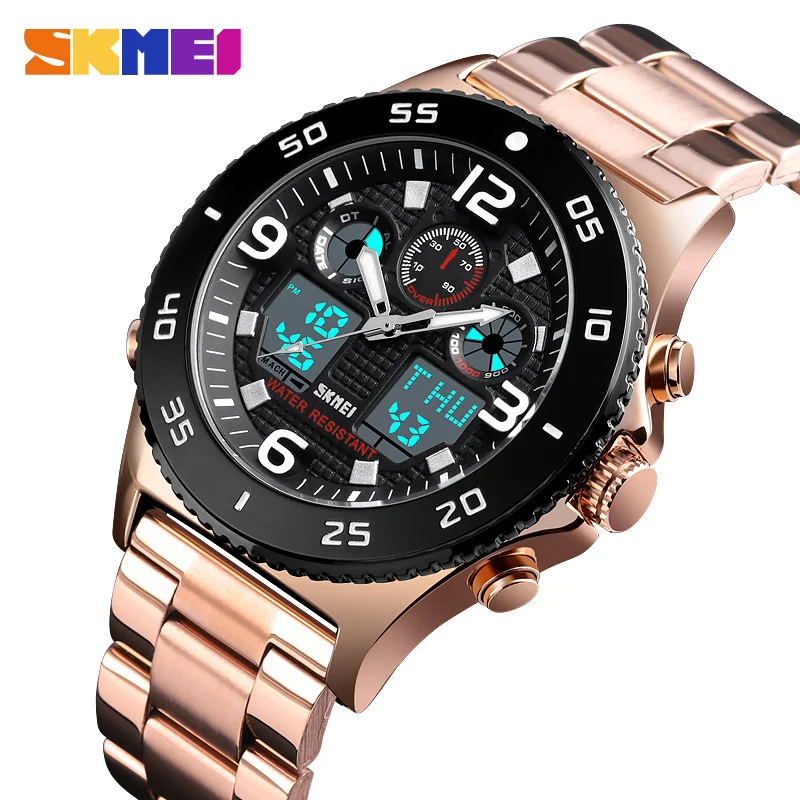 

SKMEI Top Brand Digital Watch Men 3 Time Chronograph Fashion Waterproof Stopwatch Luminous Sport Wrist Watch Display Men Clock