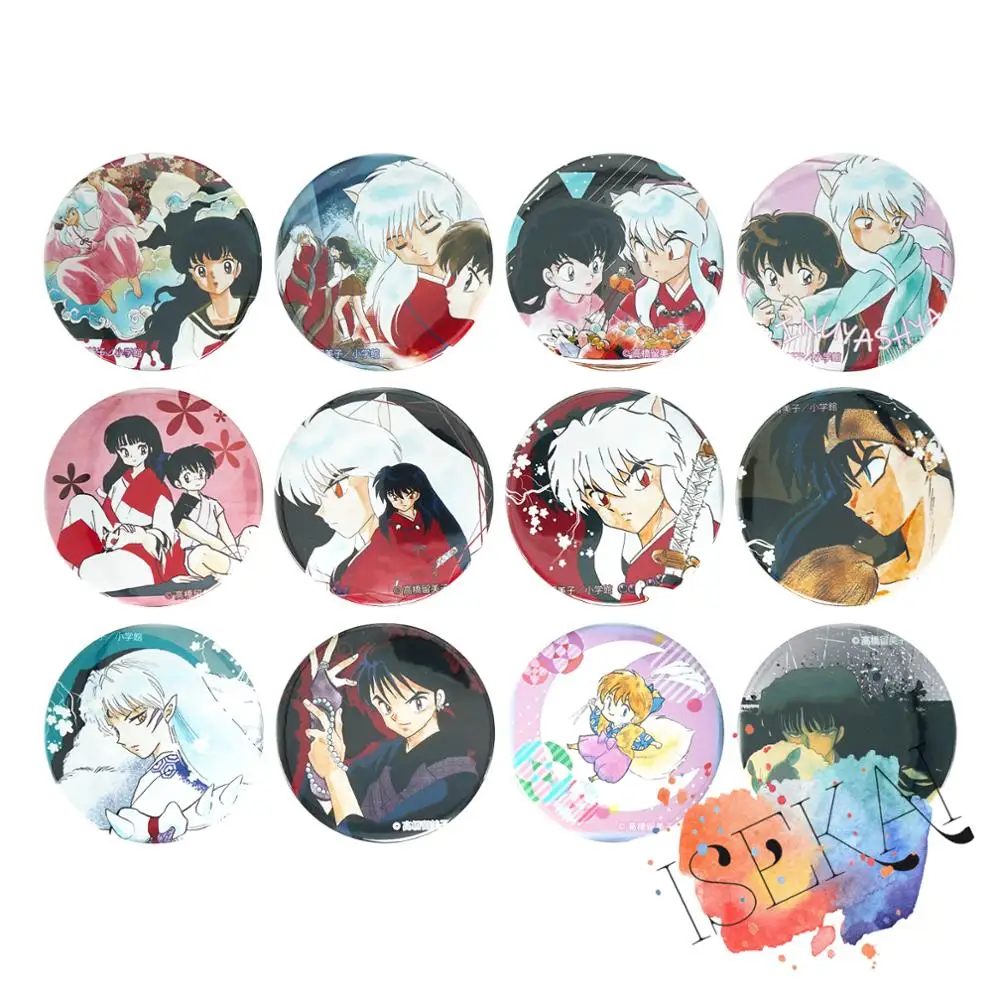 Inuyasha феодальная сказка значок аниме собака демон Kagome Naraku Miroku Sango Shippo Sesshomaru Koga металлический значок брошь булавки