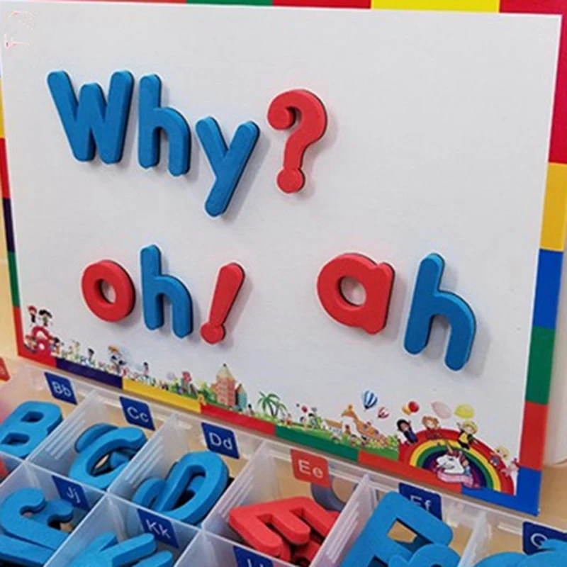 Магнитные английские прописные строчные буквы, наклейки на холодильник, развивающие игрушки, английские ученики, Детские обучающие средства Bl