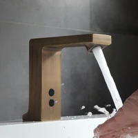 Smart Touchless โบราณทองเหลืองก๊อกน้ำก๊อกน้ำ Body ทองเหลืองทองแดงผสมน้ำ Cold & Hot Ac 220 V และ Dc แบตเตอรี่6 V 1