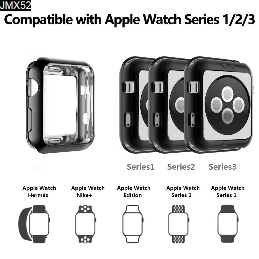 Чехол для Apple Watch 3 2 1 38 мм 42 мм защитный чехол покрытие чехол из ТПУ для Apple Watch 5 4 40 мм 44 мм