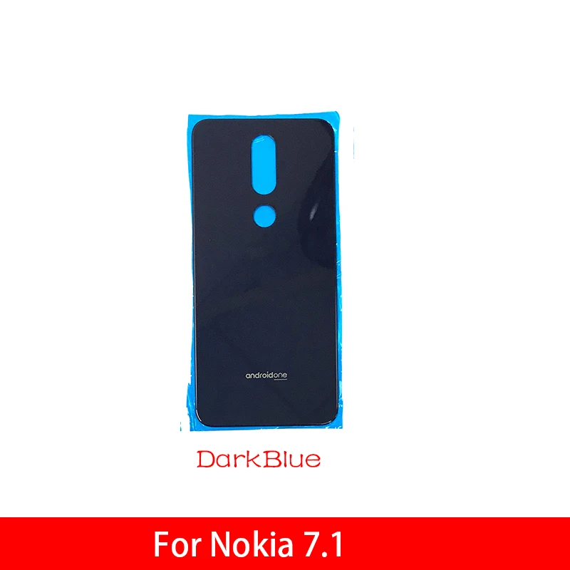 Dark Blue Задняя Стекло задняя крышка для Nokia 7,1 Батарея двери Корпус Батарея задняя крышка - Color: Dark Blue