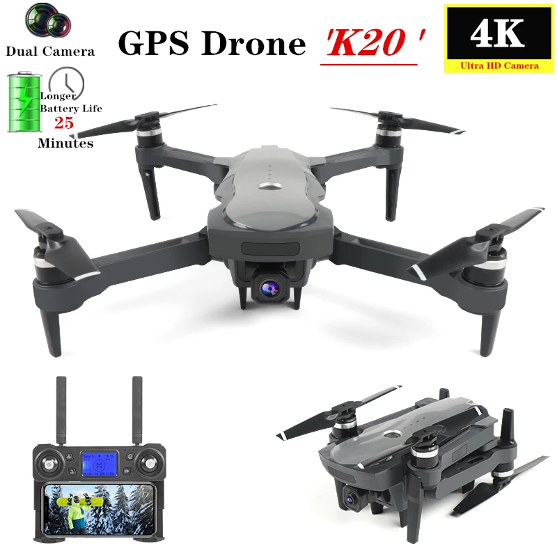 Квадрокоптер с GPS навигацией 4K HD камера Wi Fi FPV|Радиоуправляемые вертолеты| |