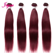 Jaycee предварительно окрашенные волосы плетение вино Натуральные Рыжие волосы пучки 3 шт. бордовый Remy бразильские прямые волосы для наращивания волос уток 99j