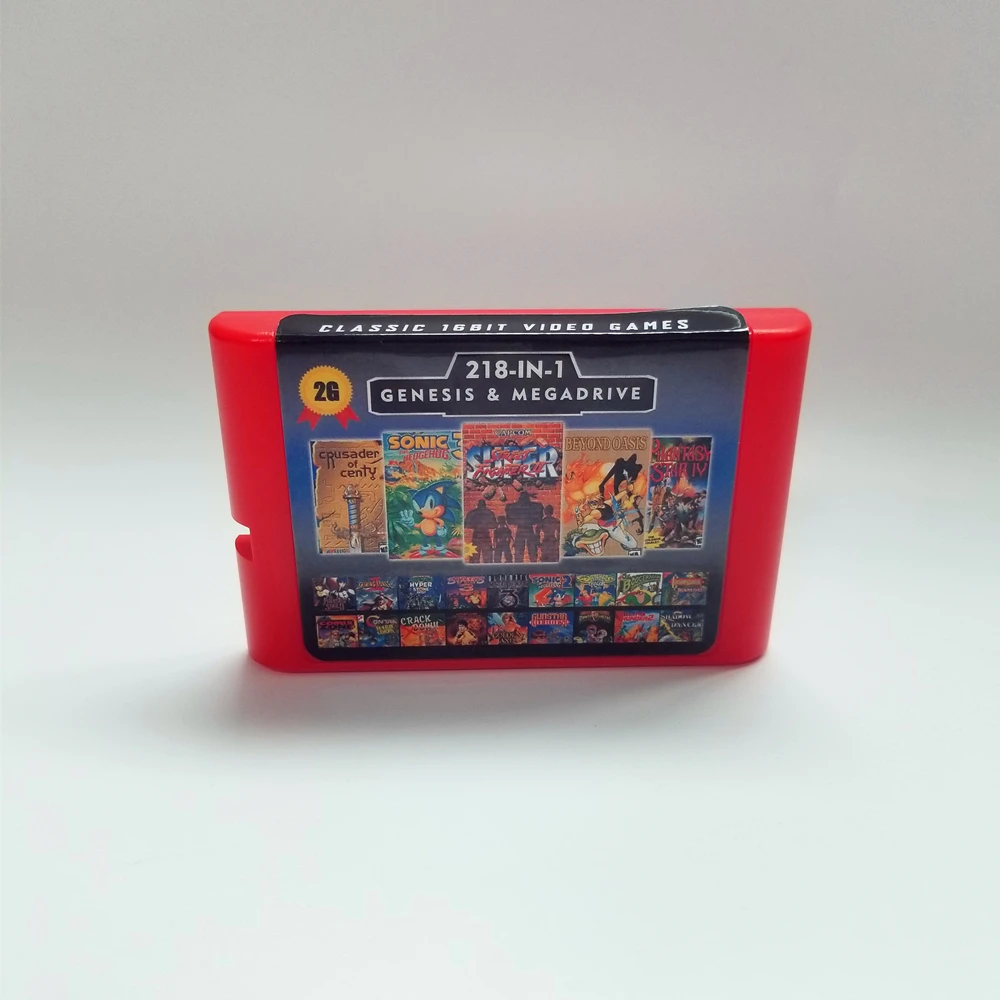 

Super 218 in 1 Games Battery Save For Sega Genesis Megadrive With Super Street Games Fighter II Beyond Oasis Phantasy Star II IV