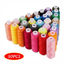 Linhas de costura 30 cores poliéster 250 jardas por carretéis para a mão & máquina costura fina linha de costura de poliéster acessórios diy