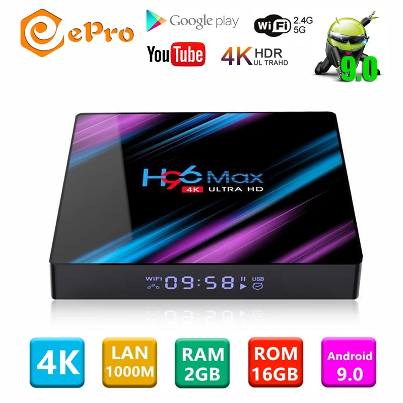 H96 MAX Смарт ТВ приставка Android 9 0 Rockchip RK3318 4 Гб 64 медиаплеер H96Max 2 4G 5G WiFi 4K