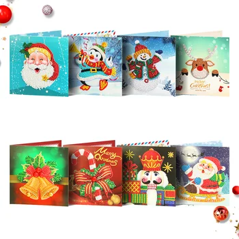 

8pcs in 1 Set Christmas Card Creative Festival Card DIY Craft Kits for Gift Christmas