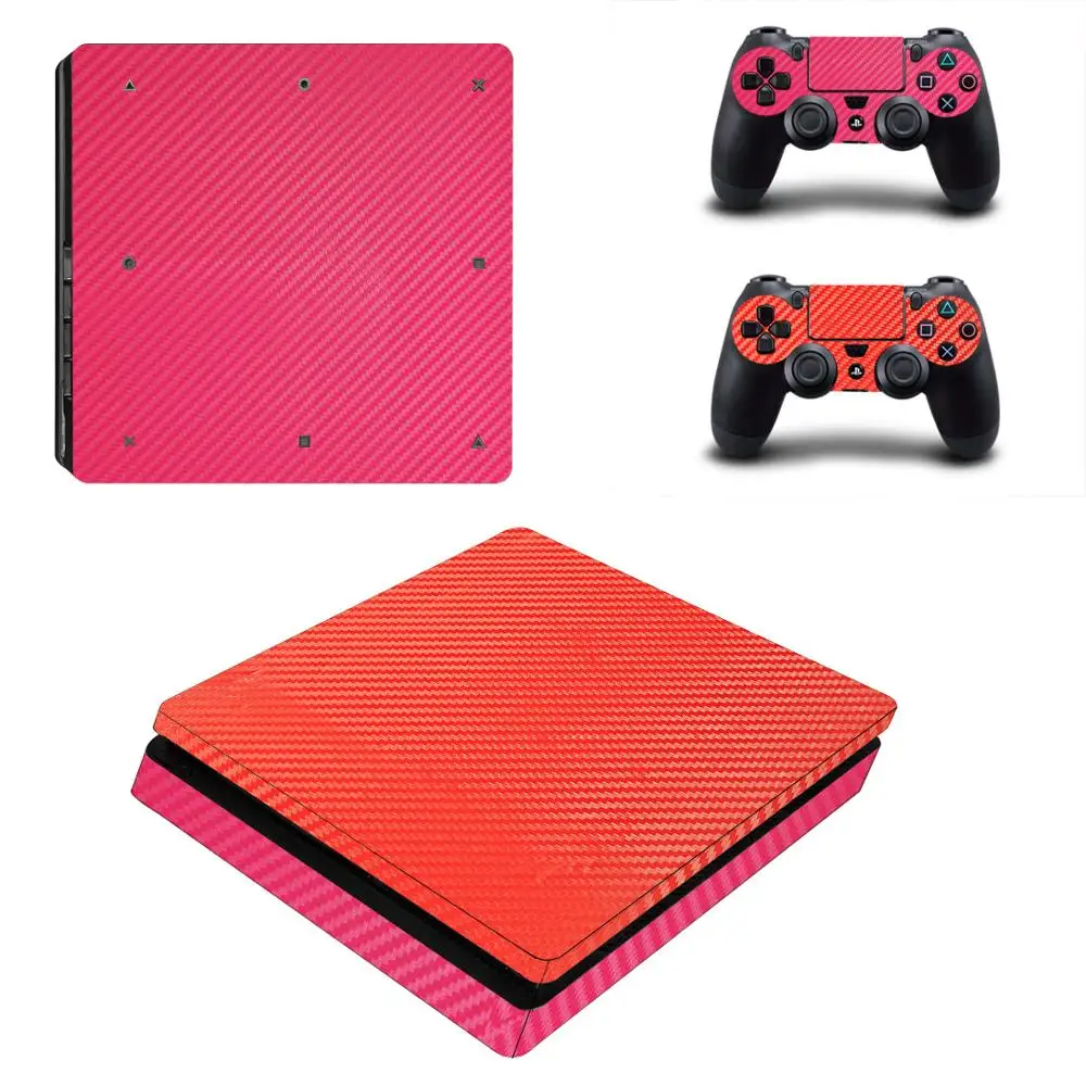 PS4 тонкие наклейки из углеродного волокна Play station 4 тонкий кожи наклейка Стикеры для playstation 4 тонкая консоль и контроллер