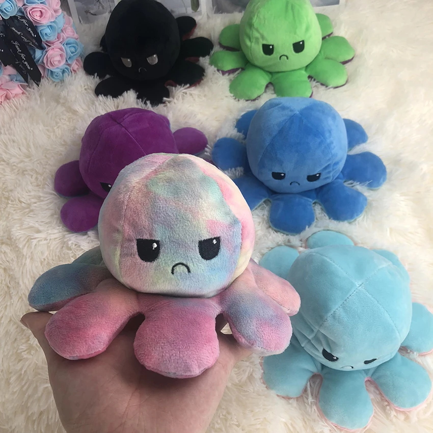 

10cm Reversible Plush Toy Chapter Plush Doll Filled Plush Flip Toy Octopus Plush Toy