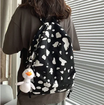 

Cow Pattern Backpack For School Teenagers Girls Vintage Casual Book Travel Bag Mochila Feminina Laptop Bagpacks школьная сумка