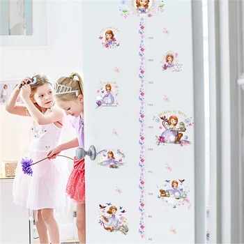 

Diy Cartoon Sofia Princess Growth Chart Wall Stickers For Home Decorations Anime Mural Art Kids Height Measure Wall Decal