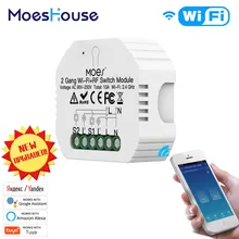 2 Gang WiFi inteligentny włącznik światła ukryty moduł Diy inteligentne życie/pilot aplikacji Tuya działa z Alexa Echo Google Home 1/2 Way