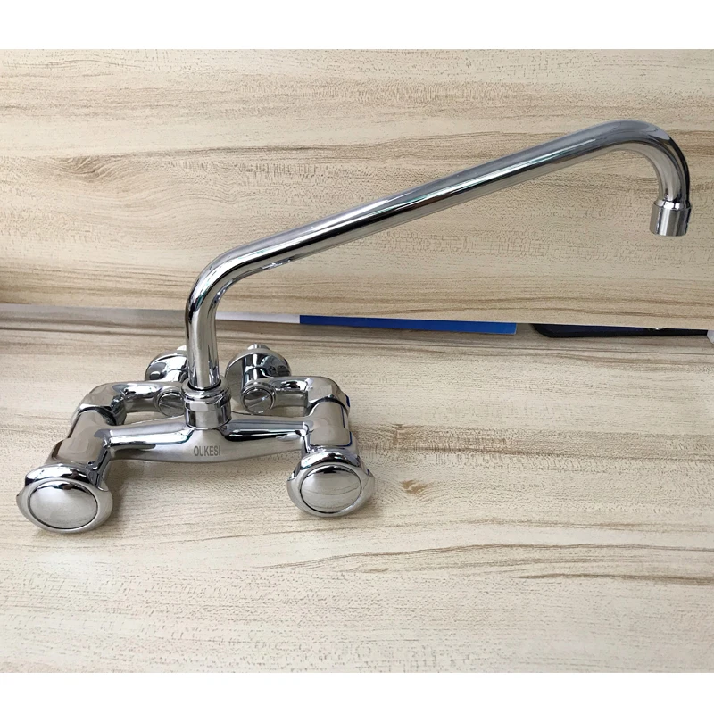 

OUKESI Commercial Kitchen Faucet Wall Mount Hot and Cold Rotatable Faucet