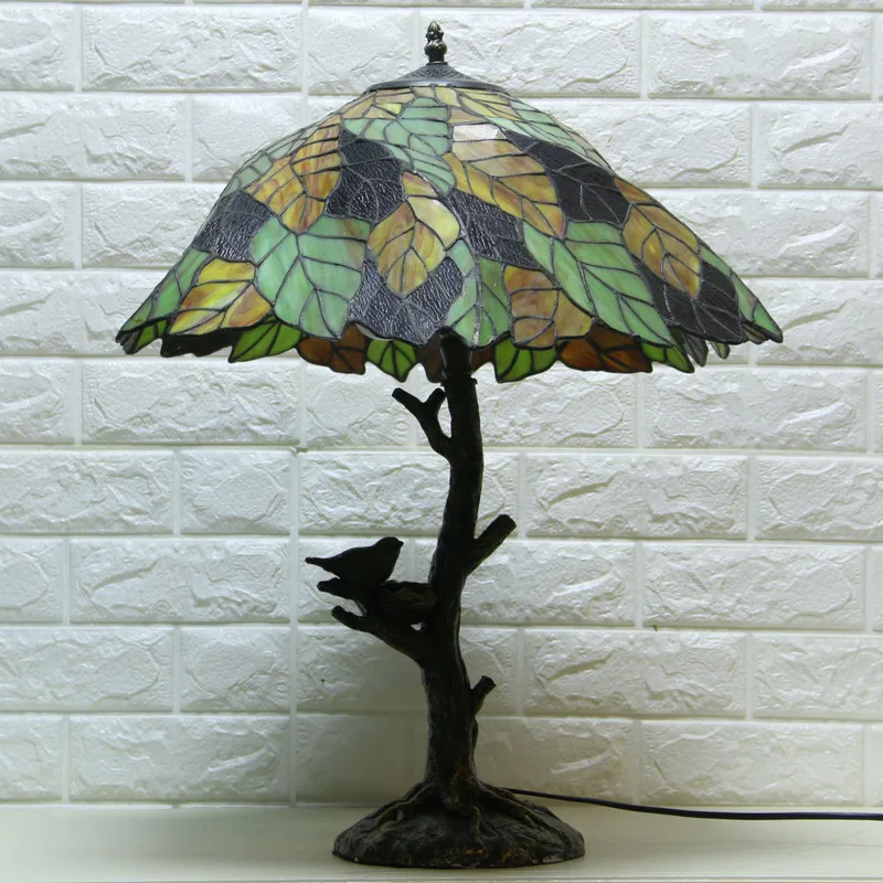 

Table Lamps Stained Glass Lamp led light Bedside Study Pastoral Living Room Bar Table Lights Christmas home Desk lights