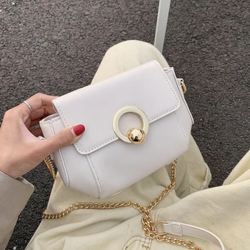 

Contrast Color Pu Leather Small Crossbody Bags For Women Summer Mini Shoulder Messenger Handbags Chain Design Totes Hand Bag