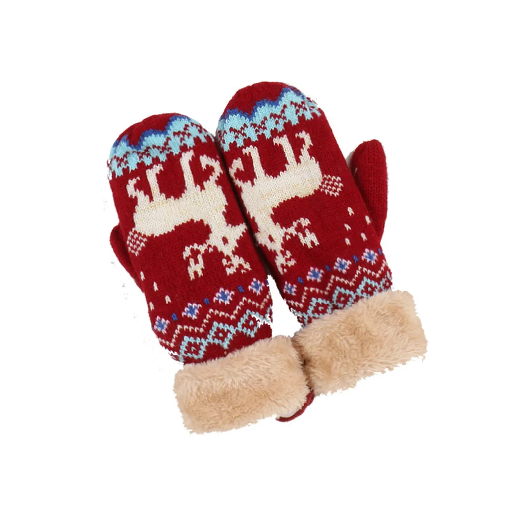 Детские перчатки, зимние, Мультяшные, с оленем, полный палец, теплые, плотные, варежки, лыжные перчатки, ветрозащитные перчатки, детские перчатки, детские перчатки