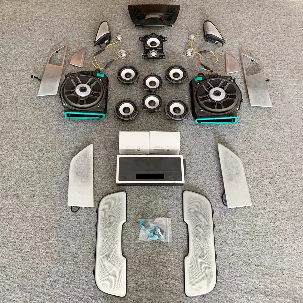 7 pcs set front and rear tweeter center control panel and door mid range speaker audio upgrade kit for bmw f02 update replace