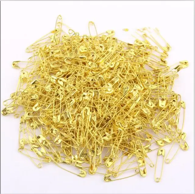 100pc Colorful Small Safety Pins DIY Mini Buckle Pin Needlework Sewing Tools Stainless Steel Safety Pin Brooch Apparel Accessory Gold Color