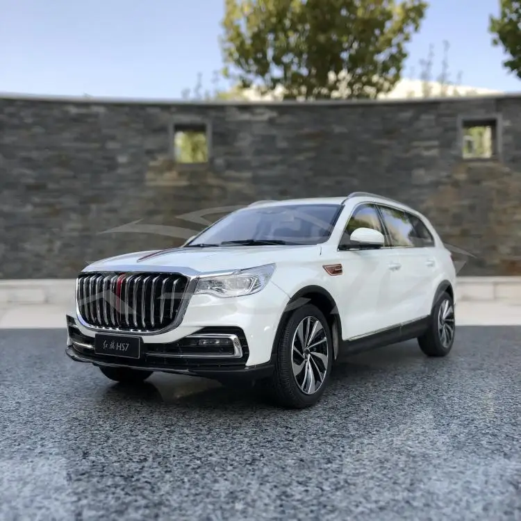 Литая под давлением модель автомобиля век Дракон Hongqi HS7 SUV 1:18(белый)+ маленький подарок