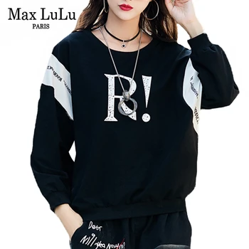 

Max LuLu 2020 New Fashion Streetwear Ladies Spring Printed Tee Shirts Womens Loose Tshirts Casual Cotton Tops Clothing Plus Size